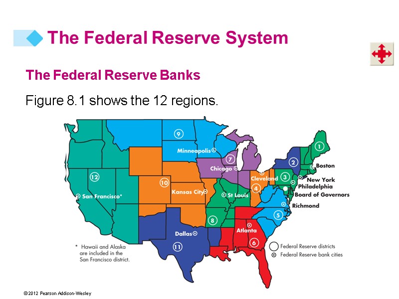 The Federal Reserve Banks Figure 8.1 shows the 12 regions. The Federal Reserve System